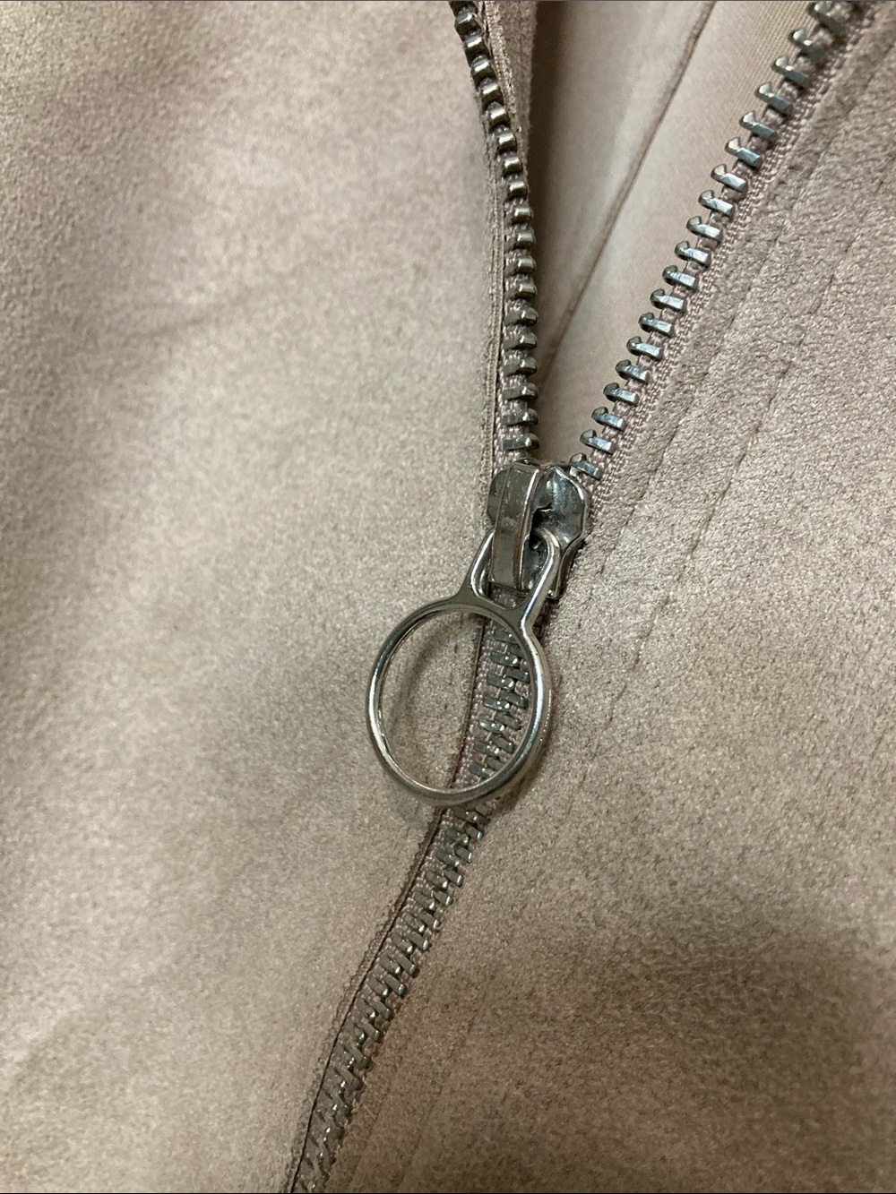 Zara trf collection Zip-Front Faux Suede Bomber Jacket women’s size XS oversized - Picture 6 of 9